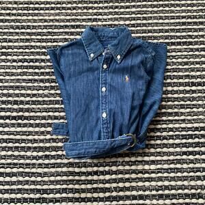 🌿Polo Ralph Lauren Girls Belted Denim Blue Shirt Dress 6
